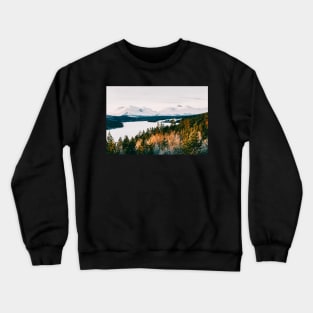 Majestic Peaks of Rondane National Park in Warm Winter Light Shot on Film Crewneck Sweatshirt